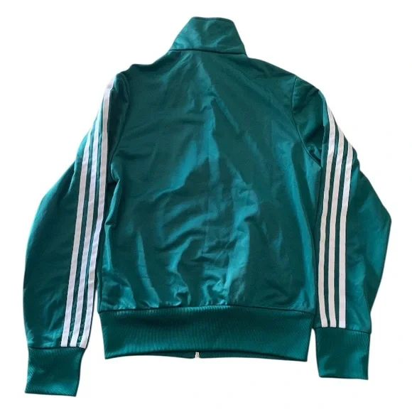 Adidas Green 3 Stripe Zip Front Track Jacket - Picture 5 of 9